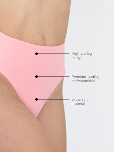 MYLILY Brazylijskie bikini damskie | Wysokie nogawki i brazylijski styl bikini moda damska i brazylijski krój | Basen, plaża i wakacje | Oeko-Tex, bardzo miękki, premium, Różowy kolor, L