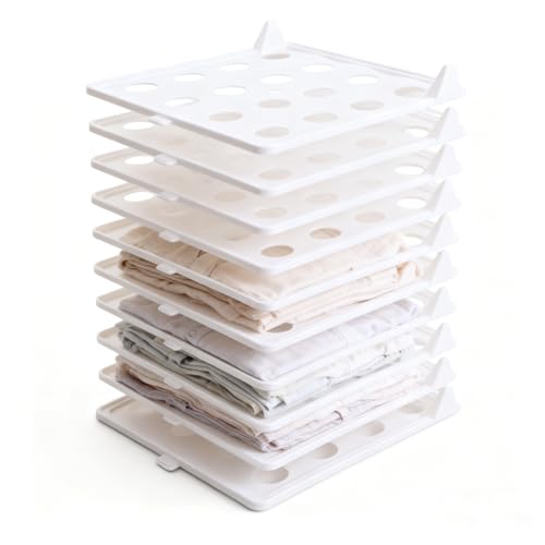 Euablfo 10 Piezas Organizador De Camisetas, Organizador Camisetas Armario Apilable, Separadores De Camisas, Para Guardar y Organizar Ropa En El Dormitorio y El Baño, Blanco Euablfo 10 Piezas Organizador De Camisetas, Organizador Camisetas Armario Apilable, Separadores De Camisas, Para Guardar y Organizar Ropa En El Dormitorio y El Baño, Blanco