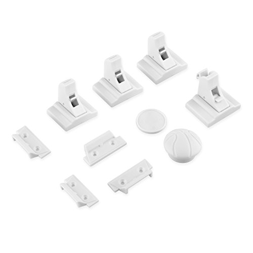 Amzdeal Cerradura Bebé Bloqueo de Seguridad para Bebé y Niños, Cierre Magnético para Armarios, Puertas y Cajones, 4 Cerraduras +...