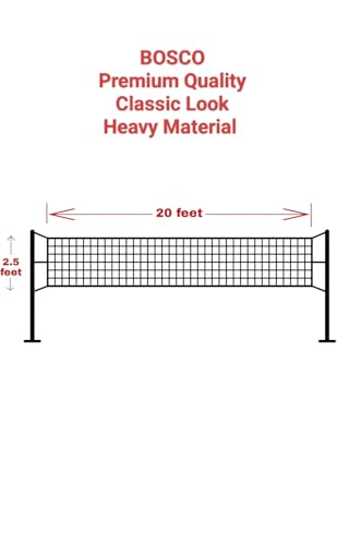 Image of BOSCO Portable Badminton Net Red Colour for Indoor & Outdoor Play | Adjustable Height & Easy Setup Net Stand for Training, Practice & Recreation