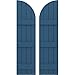 Ekena Millwork ARW401BQ414X58HBH Americraft Four 3 Exterior Real Wood Joined Board-n-Batten Shutters w/Arch Top (Per Pair), 14"W x 58"H, Sojourn Blue