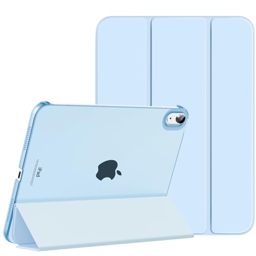 Image of MoKo for iPad (A16) 11th Generation Case 11 Inch 2025, iPad 10th Generation Case 10.9 Inch 2022, Slim Stand Hard PC Translucent Back Shell Smart Cover, Support Touch ID, Auto Wake /Sleep, Sky Blue