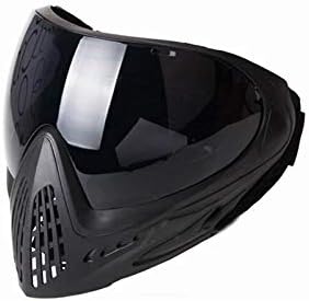 Anti-Fog Goggle/Full Single Layer Face Mask Hunting (Pure Black,Black Lens) for Paintball Airsoft Bike Safety Gaming