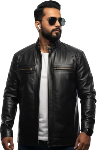 Image of Genuine Leather Jacket for Men | Pure Sheep Leather Jacket for Men | Original Leather Jacket for Mens | Biker & Casual and Winter Jacket No Fur