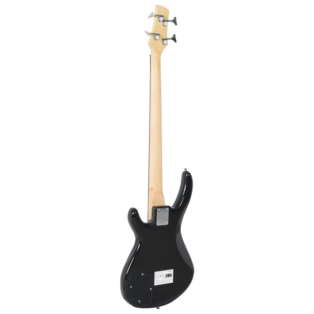 E-Bass für Anfänger 4/4 46 Zoll mit praktischer Tasche in Braun Schwarz langlebiges Massivholz inkl Zubehör ideal für Einsteiger Kinder Erwachsene Musikunterricht