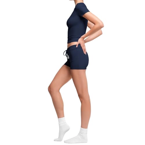 Ensemble de sport extensible Y2K avec haut court et taille élastique L - 4