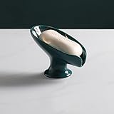Excelente material: el soporte de jabn en forma de hoja es duradero con un excelente material de cermica.Este soporte de jabn tiene un largo tiempo de servicio en uso normal.
