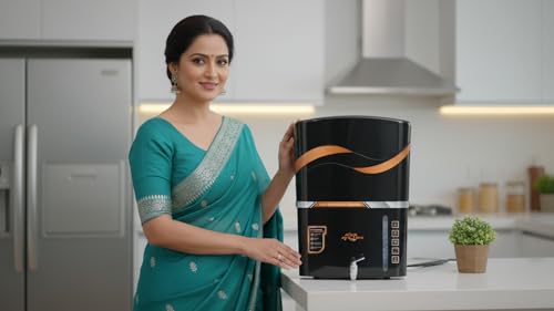 Image of Aqua Libra ISI Mark Water Purifier for Home with RO + UV + UV LED | 12L Storage Tank | Suitable for Borewell, Tanker & Municipal Water | Premium Black Design | Pan India Service Support