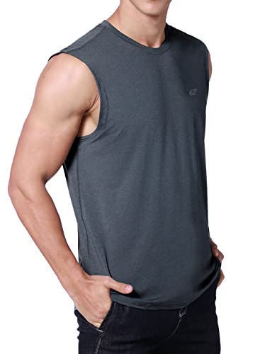 Image of EZRUN Men's Workout Sleeveless Shirts Quick Dry Muscle Swim Shirt Gym Fitness Running Beach Tank Tops