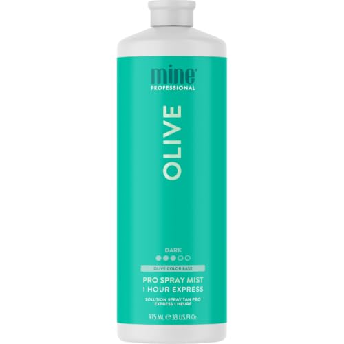 Image of MineTan Spray Tan Solution | Olive - Self Tanner Mist, Fake Tanning Best for Dark Bronzed Glow Skin Finish, Fast Dry, 1 Hour Express, Hydrating, Salon Professional Formula, 33 Fl Oz