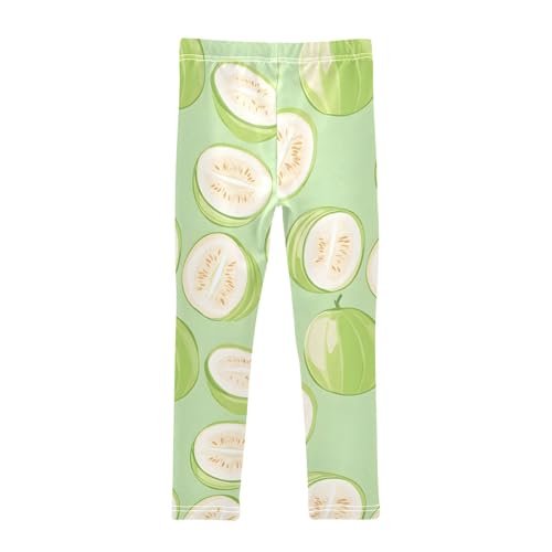 Green Guava Pattern Girls Leggings Soft Stretch Workout Yoga Dance Pants for Kids Casual Tights2