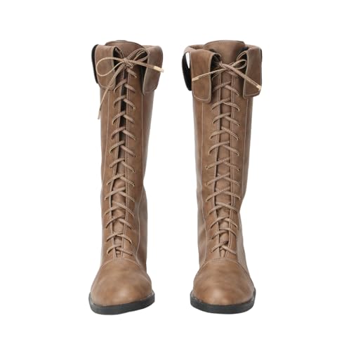 Mens Renaissance Boots Medieval PU Leather Pirate Boots Western Cowboy Chic Knight Shoes4