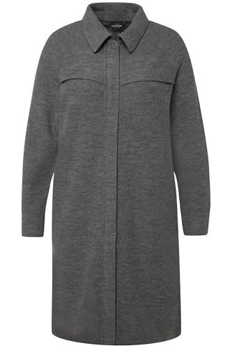Manteau en laine bouillie noble col chemise chic vêtement femme grandes tailles 820516