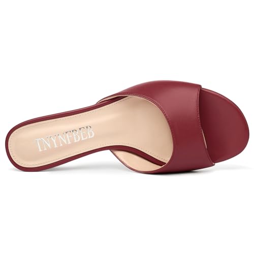 Image of TNYNFBEB Womens Low Kitten Heel Open Toe Sandals Mules Shoes Slingback Prom Party Dress Summer 1.4 Inches Heels