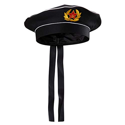NET TOYS Sombrero de Marinero Comandante Ruso - Negro - Original Gorro Unisex capitán Submarino Fiestas temáticas y Fiestas de Disfraces