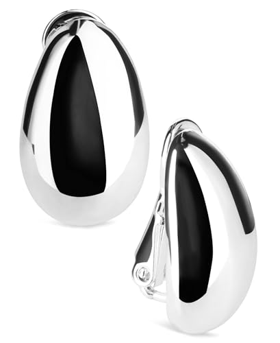 Anne Klein Silvertone Teardrop Clip On Earrings