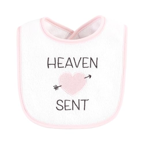 Image of Hudson Baby Unisex Baby Fiber Filled Drooler Bibs 3pk, Heaven Sent Heart Arrow, One Size
