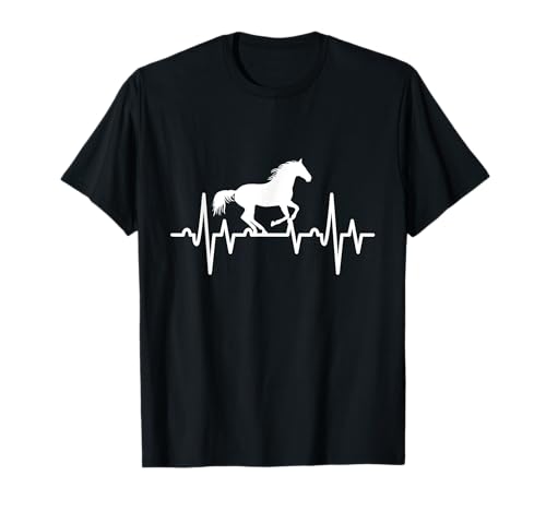 Pferd Herzschlag Reitbekleidung EKG T-Shirt