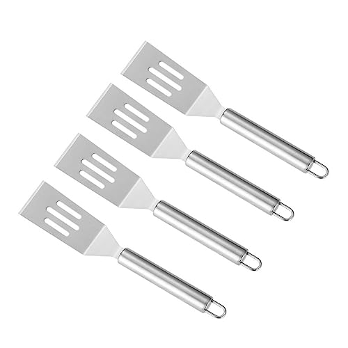 BEBEMOKO Egg Spatula for Kitchen Use 4pcs Teppanyaki Scraper Frying Spatula Steel Utensils Set for Cooking
