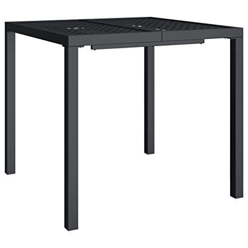 Salon de jardin en acier robuste anthracite table 80 cm style moderne - 8