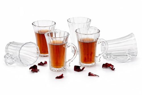 Image of 6-Piece Premium Transparent Glass Tea Cup Set - 95ml Minimalist Design Glass Cups for Tea & Coffee, Classic Clear Drinkware, Elegant & Durable - Ideal for Gifting and Daily Use
