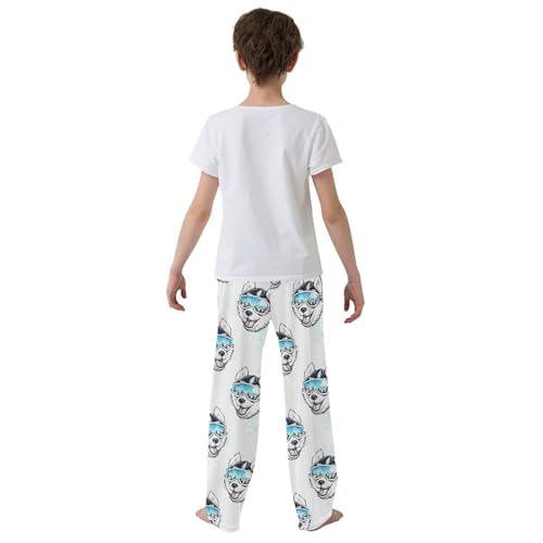 Boys' Pants Skier Husky Dog Long Bottoms Jogger Pants Elastic Waist Trousers with Pockets S-XL3