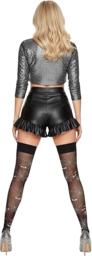 Image of ToBeInStyle Women's Spiderweb & Crawling Spider Print Hosiery Tights & Thigh High Stockings