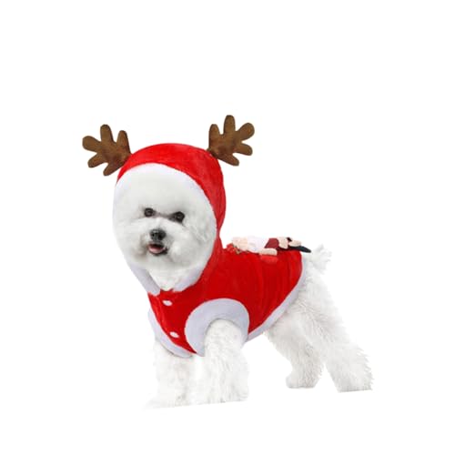 Costume de Noël pour chien Mipcase en flanelle douce - Lot de 3 pièces