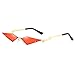 Produktbild Lazzboy Frauen Vintage Katzenaugen-sonnenbrille Retro Kleine Rahmen Unregelmäßige Mann Cat Eye Sonnenbrillen Brillen Shades(Rot)