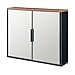 [en.casa] Spiegelschrank Bad Trond Hängeschrank Badspiegelschrank mit 2 Türen Badezimmerschrank hängend 50 x 60 x 15 cm Badschrank mit Spiegel Schwarz/Walnussoptik