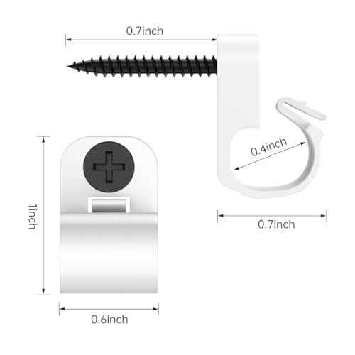 Elrswy 50 pcs,Lighting Hanger Clips for Christmas Lights,Screw-in Clips for Hanging LED Fairy Lights and Wires,Plastic,White - Thumbnail 5