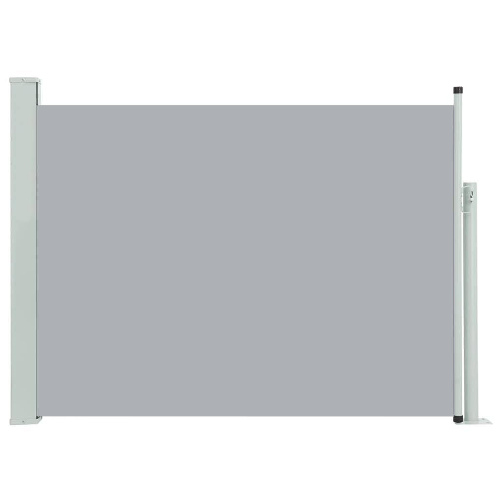 IKAYAA Seitenmarkise Ausziehbar 120 x 500 cm, Sichtschutz, Blickdicht, Seitenrollo, Markise Ausziehbar für Balkon, Terrasse, Garten, Grau