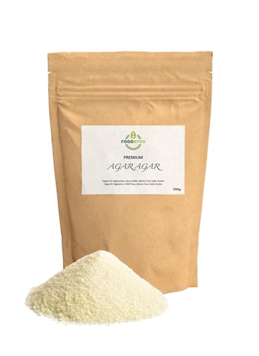 Agar Agar 250 g in Polvere per Cucinare - Ebook Omaggio con 12 Ricette - Addensante Alimentare per Dolci, Cucina Molecolare & Mixology - Agar Agar Gelificante 100% di Purezza