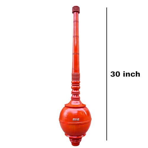 Image of SKS BHAGVA GADA Wooden Indian Vintage Gada, Clubs, Meel, Clubbell, Karla Kattai, Mugdar, Original Manufactured from Super King Sports (5, Kilograms)
