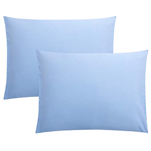 FLXXIE Microfiber Pillow Cases Standard Size, Soft Pillowcases with Envelope Closure, Wrinkle, Stain Resistant Pillow Covers, 20x26, Sky Blue