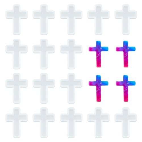 arricraft 10 Pcs Cross Silicone Resin Molds 1.5x1 Epoxy Resin Molds Crucifix Casting Mold for Necklace Pendant Jewelry DIY Craft