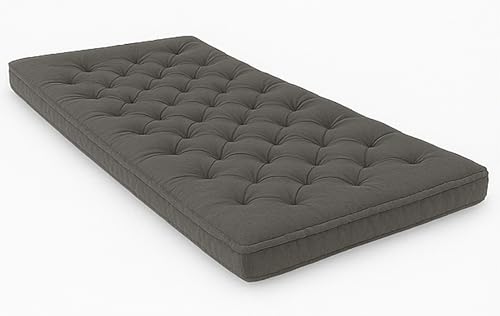 Image of ATOOTFUSION Cotton Floor Mattress, 4 inch Thick Tufted Cushion, 72 x 30 inch, Foldable, Rollable Light Weight Cotton Mattress (Grey)