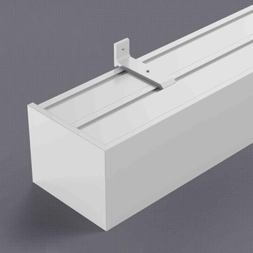 Double Curtain Pelmet with Dual Rails - 3.6m (11.8ft) Aluminum Valance Box for Wall/Ceiling Mount, Decorative Window Treatment, Includes Easy Installation Roller Tracks