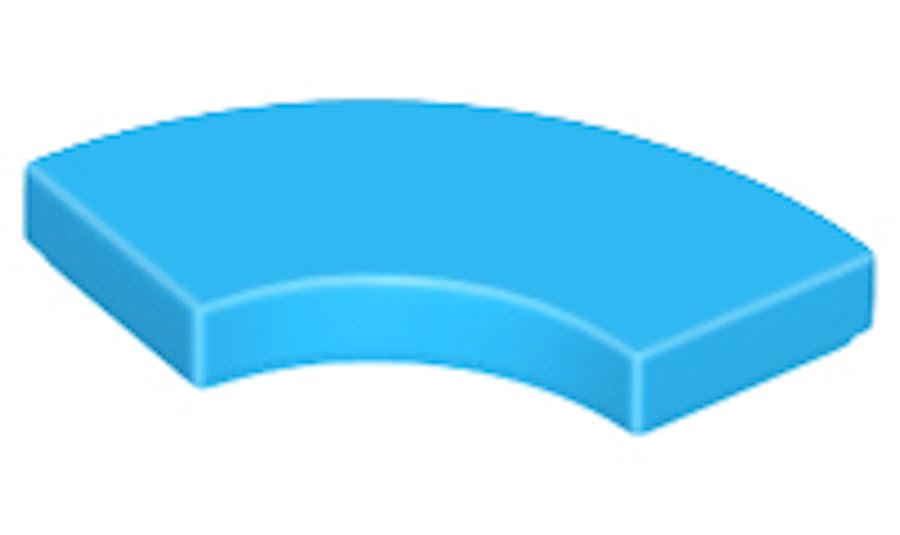 LEGO Round Corner Tile, 2 x 2 Macaroni, Part 27925 (Dark Azure, 50, Bricks)