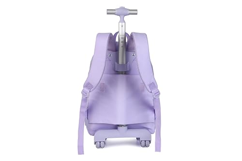 kingdisen Adult extra Large Kids Rolling Backpack with Lunch Box 3pc Set (STAR HEART PURPLE) by kingdisen - Used condition - Image 4