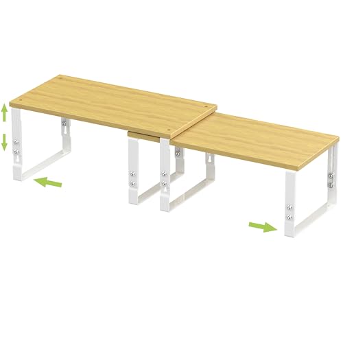 Adjustable Storage Shelves for Kitchen Cabinet Organization - Set of