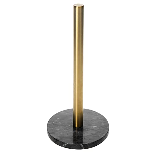 Mygift Modern Brass Paper Towel Holder For Counter With Black Marble Base, Kitchen Paper Towel Stand Holder For Standard And Large Size Rolls #TOP12