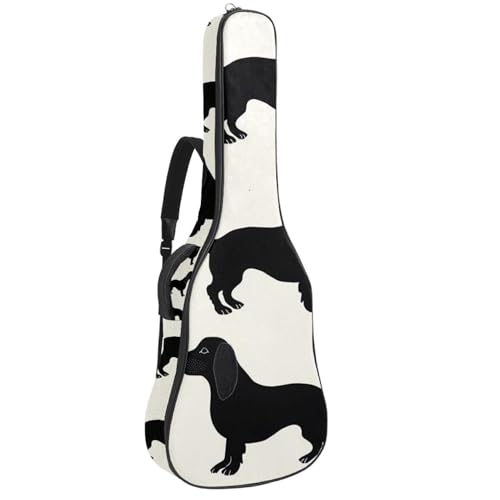 Sac de transport pour guitare basse 104 cm étui étanche avec motif teckel noir amusant