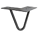 Produktbild WAGNER Möbelbein/Tischbein/Möbelfuß - Hairpin Leg - Retro Style - Stahl pulverbeschichtet schwarz, 12 x 12 x 10 cm, Bein konisch/schräg verlaufend, integrierte Anschraubplatte - 12821001