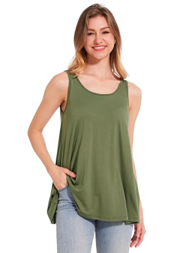 Image of Rosyline Tank Top for Women with Built in Bra Flowy Swing Undershirt Tank Tops S-4XL