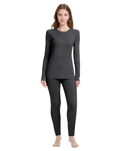 Women's 100% Merino Wool Base Layer Sets Lightweight Active Base Layer for Ski