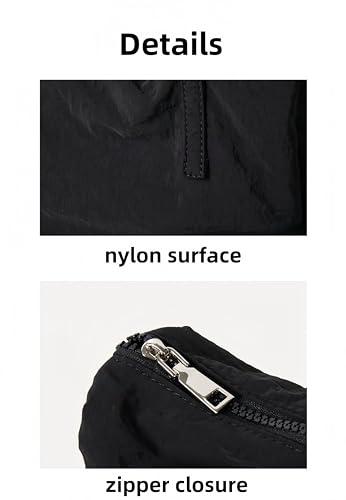 Coquette Tote Bag Women Bow Tie Balletcore Shoulder Bag Zipper Nylon Bags Casual Lightweight Coquette Stuff3