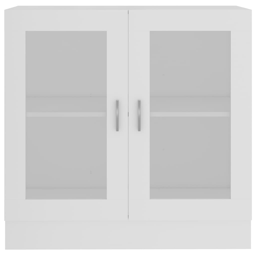 Vitrina blanca 82,5 x 30,5 x 80 cm, material de madera, con 2 puertas de cristal, 2 compartimentos, espacio para libros, revistas, artículos decorativos, solución de almacenamiento versátil