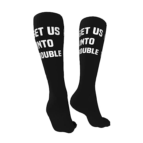 Vintage I Get Us Into Trouble Knee High Socks For Women Long Tube Socks Athletic Compression Socks Unisex High Socks Girls2