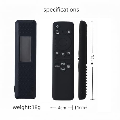Image of Silicone TV Remote Cover Compatible with Samsung Smart TV Remote 2023 BN59-01432G BN59-01432A (Samsung Smart TV 2023 Model Solar Remote Cover - Style 5, Black - Style 5)